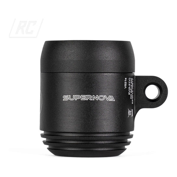 SET OF LIGHTS "SUPERNOVA" FRONT & REAR, INCL. BLACK & GRAY FRONT PLATE FOR "LIL'BUDDY" ELECTRIC BIKE