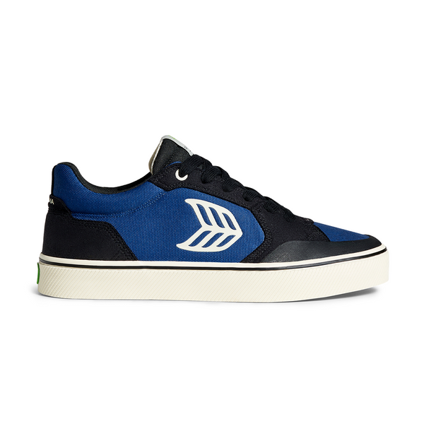 WOMEN'S SHOES "VALLELY" BLACK & BLUE/WHITE LOGO