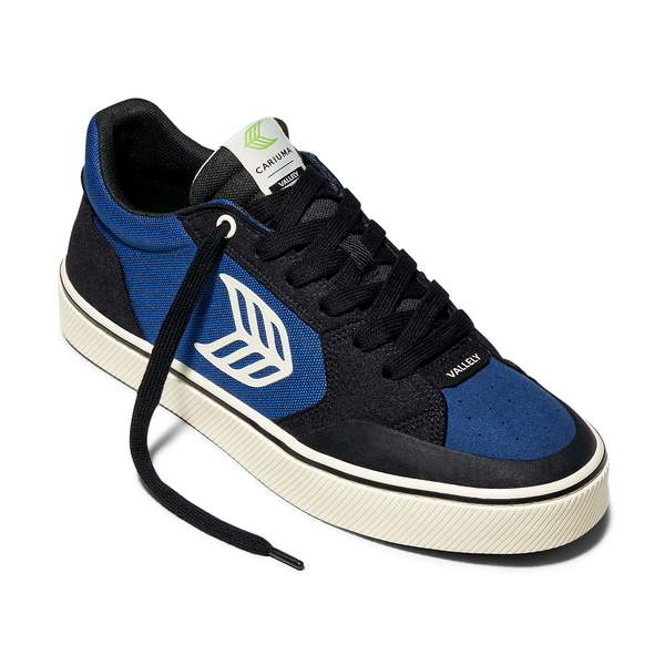 WOMEN'S SHOES "VALLELY" BLACK & BLUE/WHITE LOGO