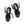 Charger l'image dans la galerie, CHAUSSURE FEMME "VALLELY" BLACK & BLUE/WHITE LOGO