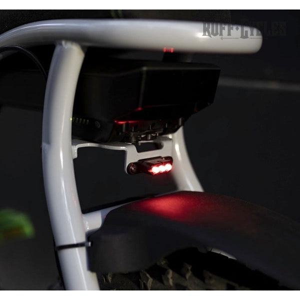 SET OF LIGHTS "SUPERNOVA" FRONT & REAR, INCL. BLACK & GRAY FRONT PLATE FOR "LIL'BUDDY" ELECTRIC BIKE