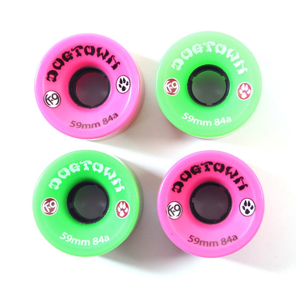 K-9 CRUISER 59MM/84A - VERT FLUO & ROSE FLUO (SET DE 4)