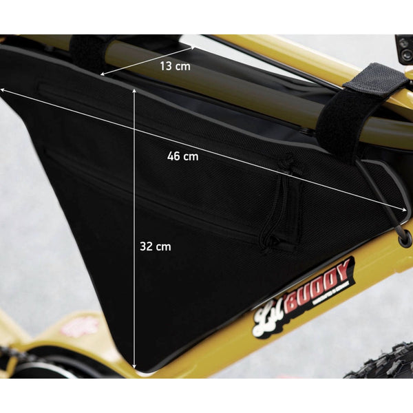 "SMALL" FRAME BAG FOR ELECTRIC BIKE "LIL'BUDDY" BY RUFF CYCLES