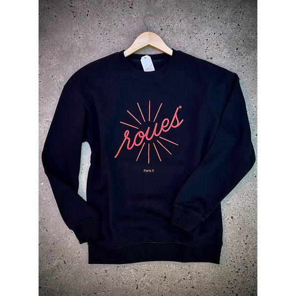 BLACK SWEATSHIRT - RED "ROUES" LOGO