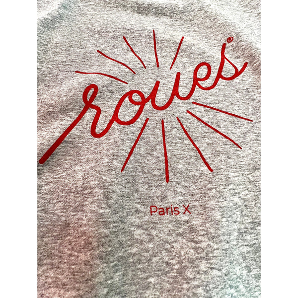 MELANGE GRAY SWEATSHIRT - RED "ROUES" LOGO