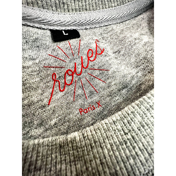 MELANGE GRAY SWEATSHIRT - RED "ROUES" LOGO