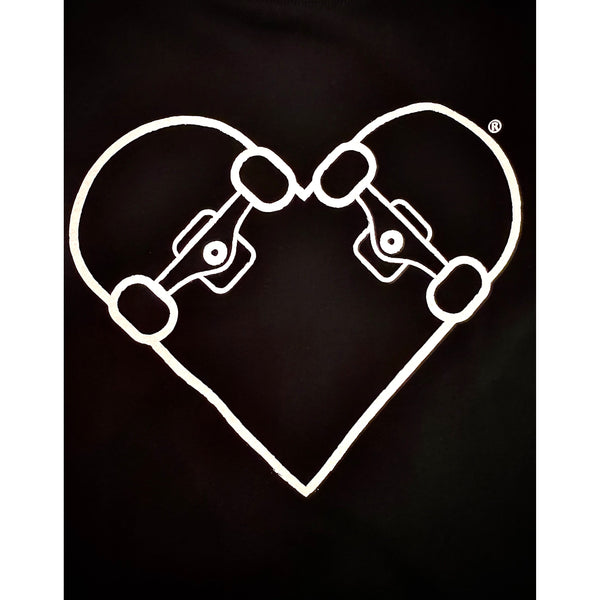 BLACK SWEATSHIRT - WHITE "SKATE HEART"