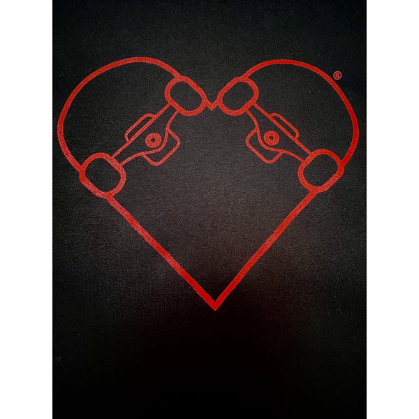 BLACK SWEATSHIRT - RED "SKATE HEART"