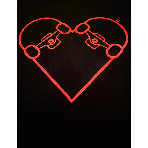 BLACK T-SHIRT - RED "SKATE HEART"
