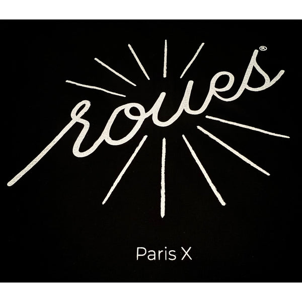 BLACK T-SHIRT - WHITE "WHEELS" LOGO