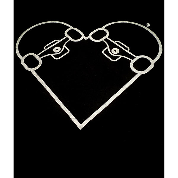 BLACK T-SHIRT - WHITE "SKATE HEART"