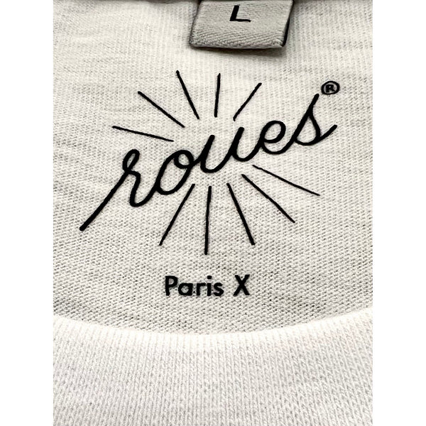 WHITE T-SHIRT - BLACK "ROUES" LOGO