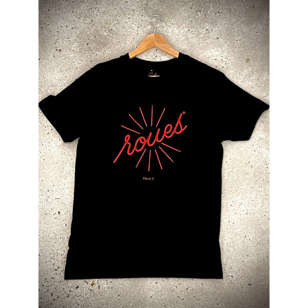 BLACK T-SHIRT - RED "ROUES" LOGO