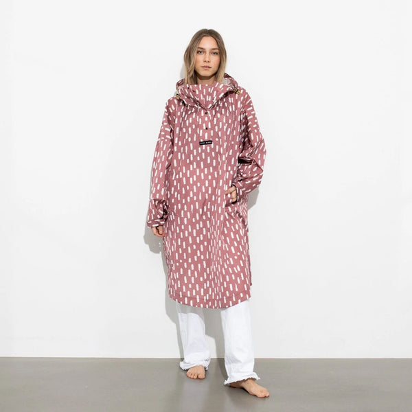 PONCHO - DROPS MAUVE / WHITE