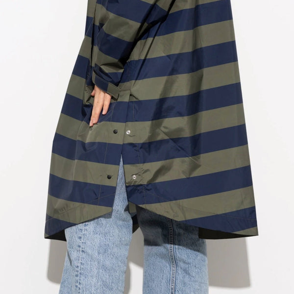 PONCHO - BOLD STRIPES NAVY/OLIVE