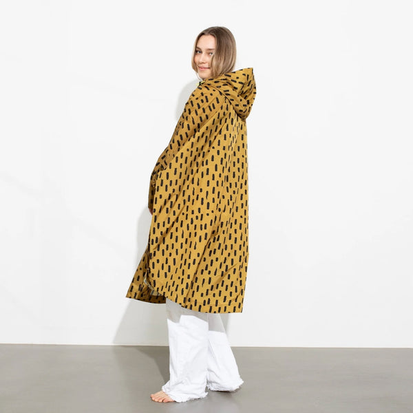 PONCHO - DROPS MUSTARD / BLACK