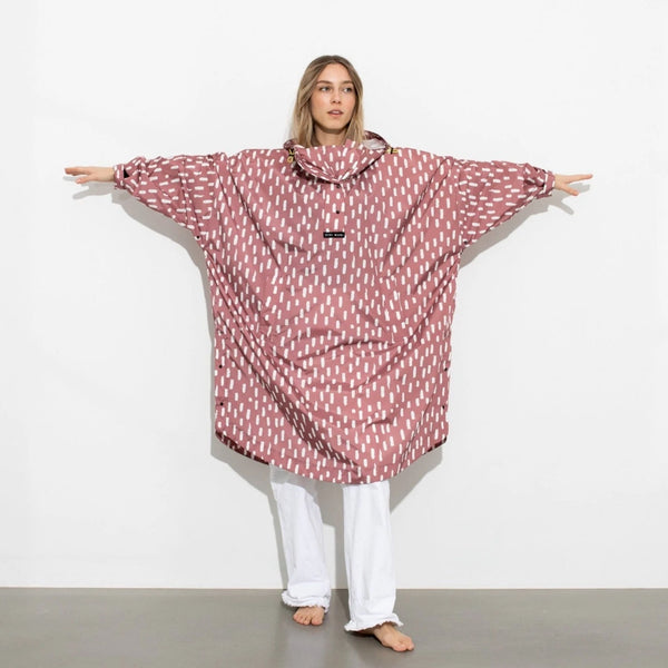 PONCHO - DROPS MAUVE / WHITE