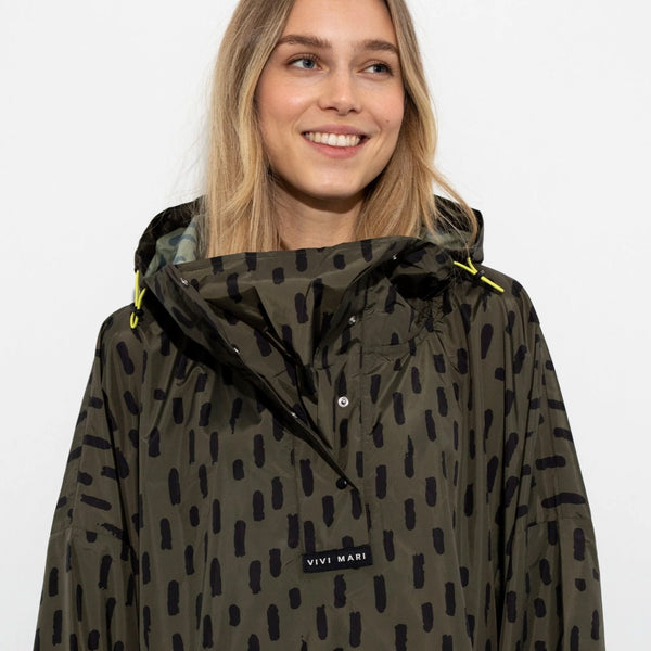 PONCHO - DROPS OLIVE / BLACK