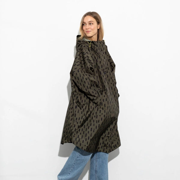 PONCHO - DROPS OLIVE / BLACK