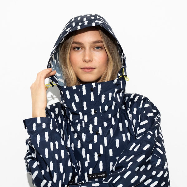 PONCHO - DROPS NAVY / WHITE