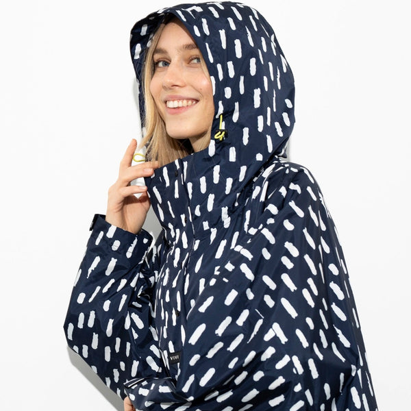 PONCHO - DROPS NAVY / WHITE