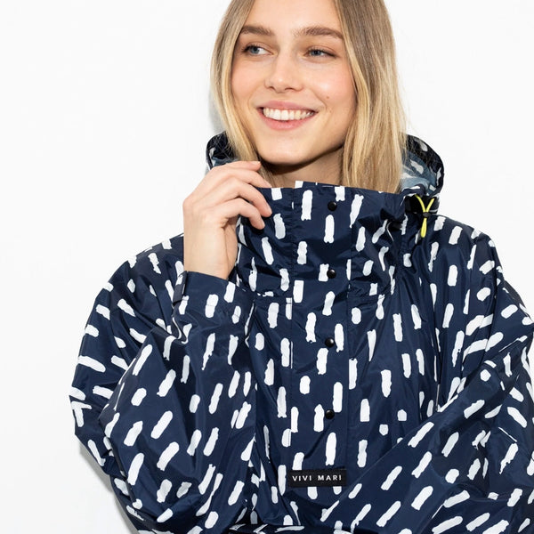 PONCHO - DROPS NAVY / WHITE