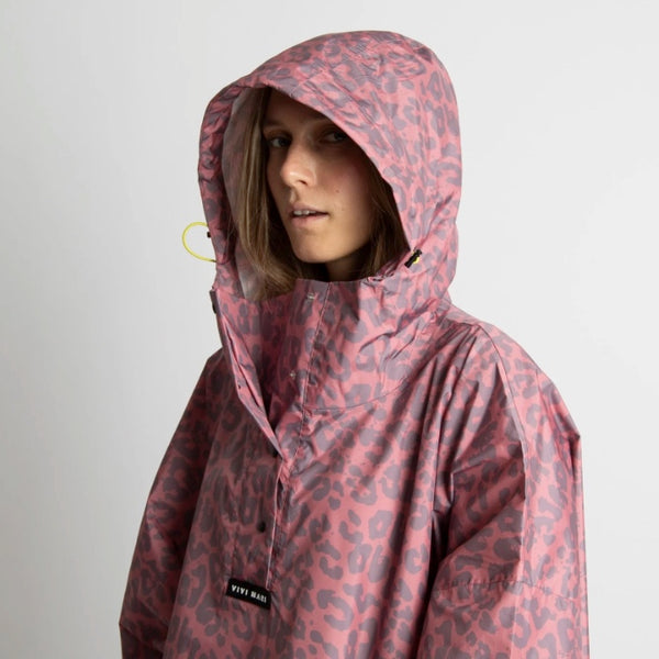 PONCHO - LEO SPLASHES ASH PLUM / LIGHT BERRY