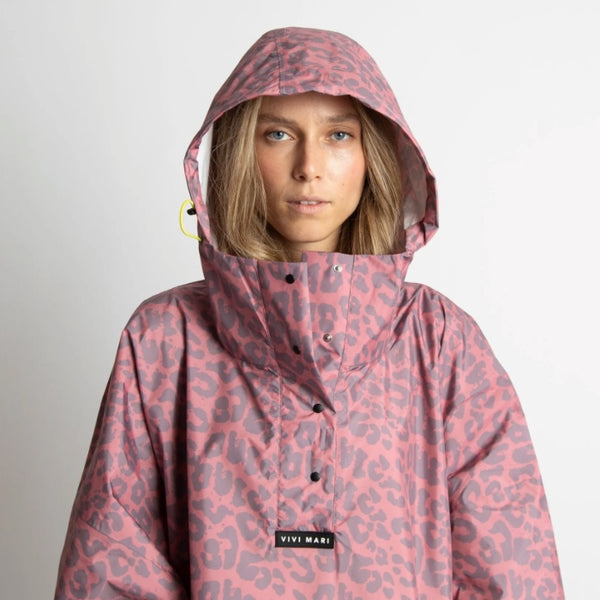 PONCHO - LEO SPLASHES ASH PLUM / LIGHT BERRY