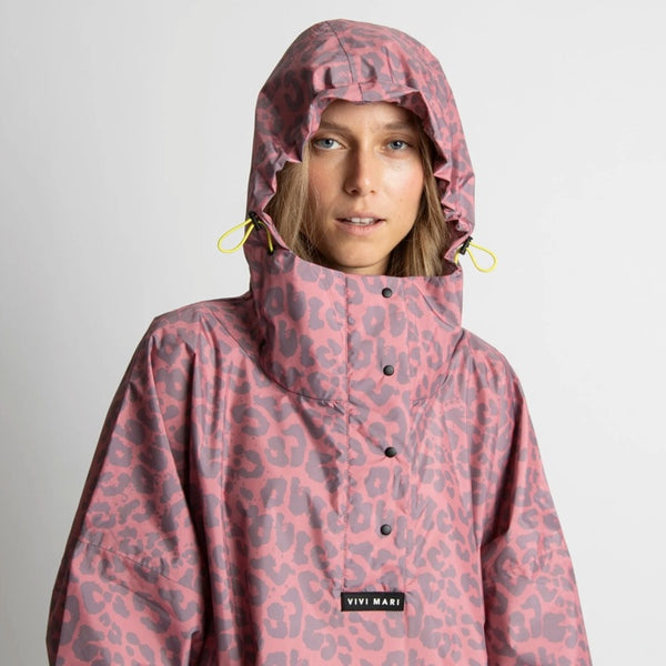 PONCHO - LEO SPLASHES ASH PLUM / LIGHT BERRY