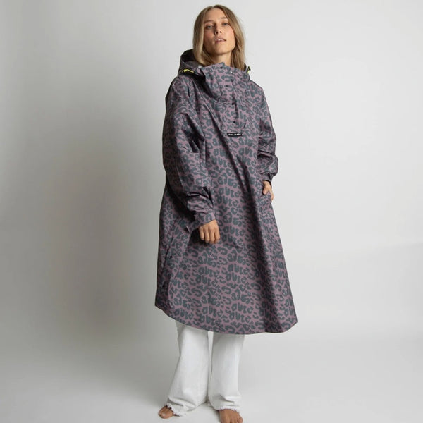 PONCHO - LEO SPLASHES DARK GREY / ASH PLUM