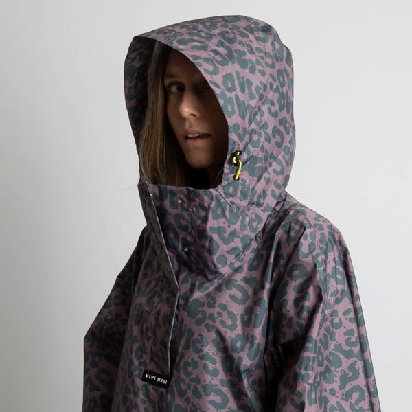 PONCHO - LEO SPLASHES DARK GREY / ASH PLUM