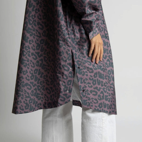 PONCHO - LEO SPLASHES DARK GREY / ASH PLUM