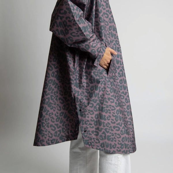 PONCHO - LEO SPLASHES DARK GREY / ASH PLUM