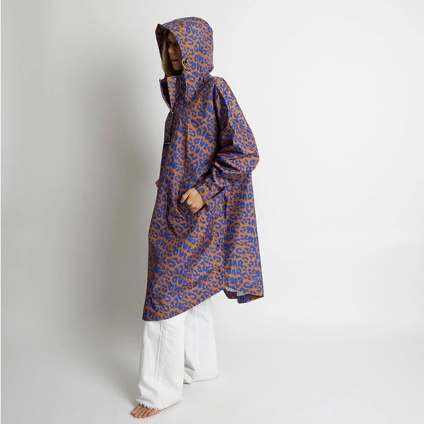 PONCHO - LEO SPLASHES ELECTRIC BLUE / CARAMEL