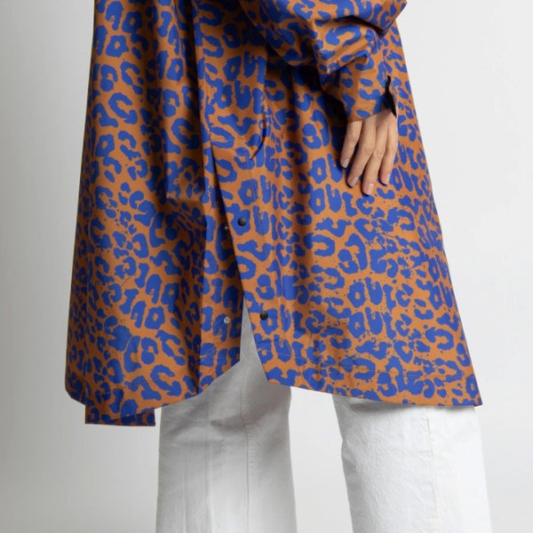 PONCHO - LEO SPLASHES ELECTRIC BLUE / CARAMEL