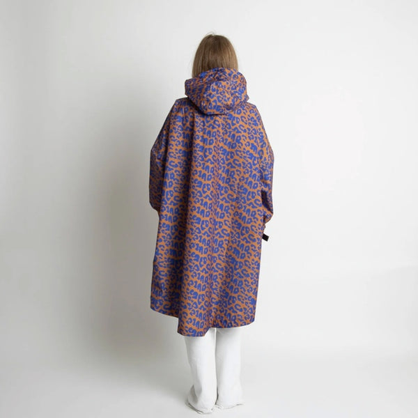 PONCHO - LEO SPLASHES ELECTRIC BLUE / CARAMEL