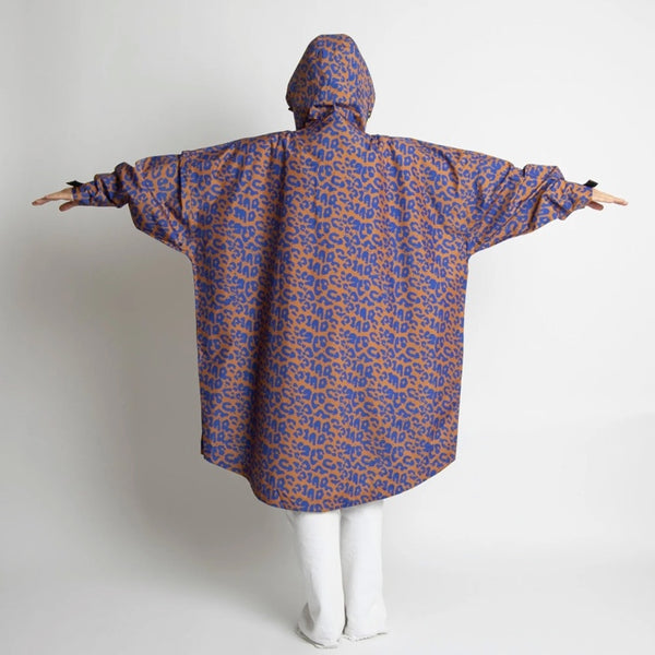 PONCHO - LEO SPLASHES ELECTRIC BLUE / CARAMEL