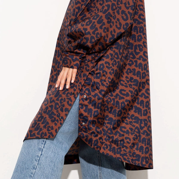 PONCHO - LEO SPLASHES NAVY / RUST