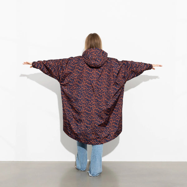 PONCHO - LEO SPLASHES NAVY / RUST