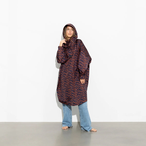 PONCHO - LEO SPLASHES NAVY / RUST