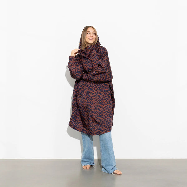PONCHO - LEO SPLASHES NAVY / RUST