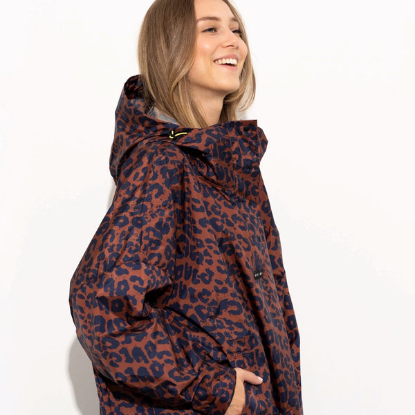 PONCHO - LEO SPLASHES NAVY / RUST