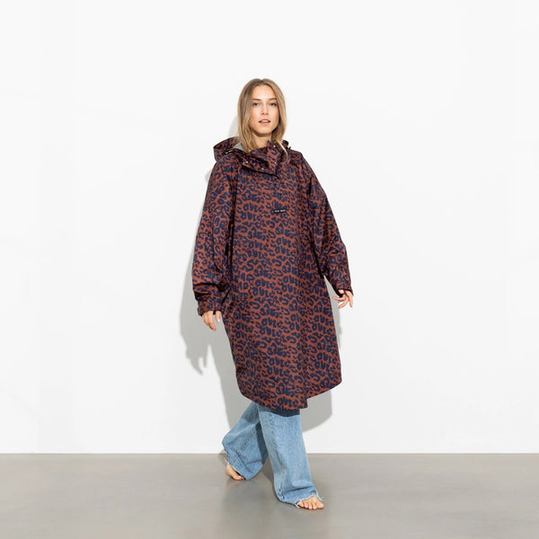 PONCHO - LEO SPLASHES NAVY / RUST