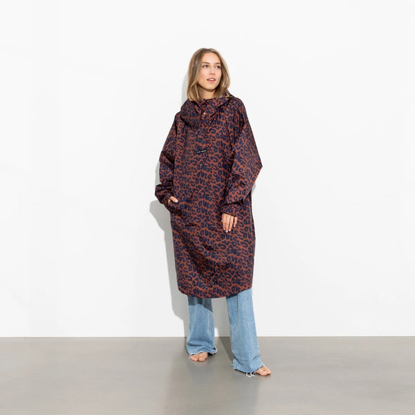 PONCHO - LEO SPLASHES NAVY / RUST
