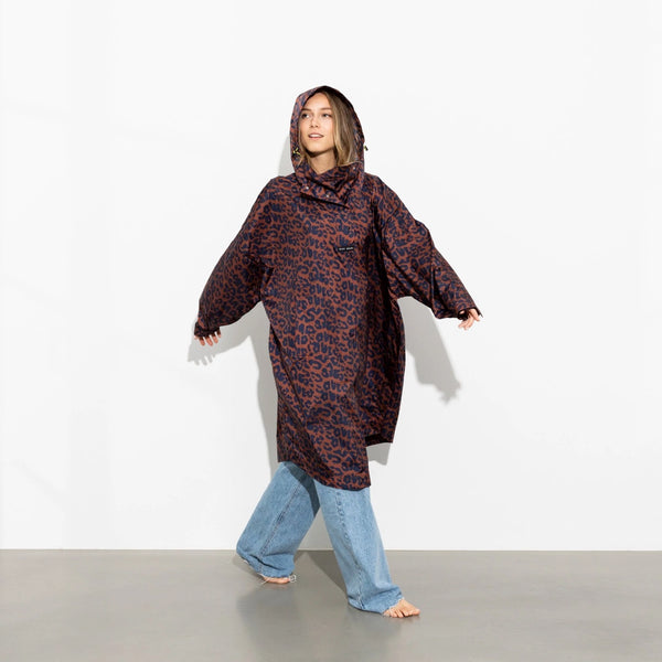 PONCHO - LEO SPLASHES NAVY / RUST