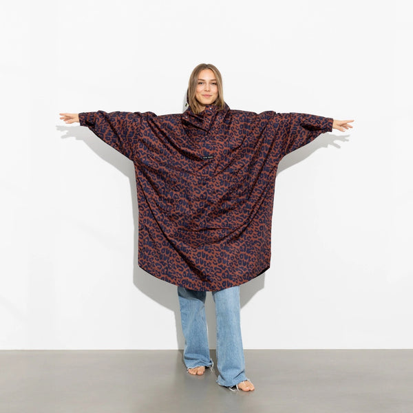 PONCHO - LEO SPLASHES NAVY / RUST