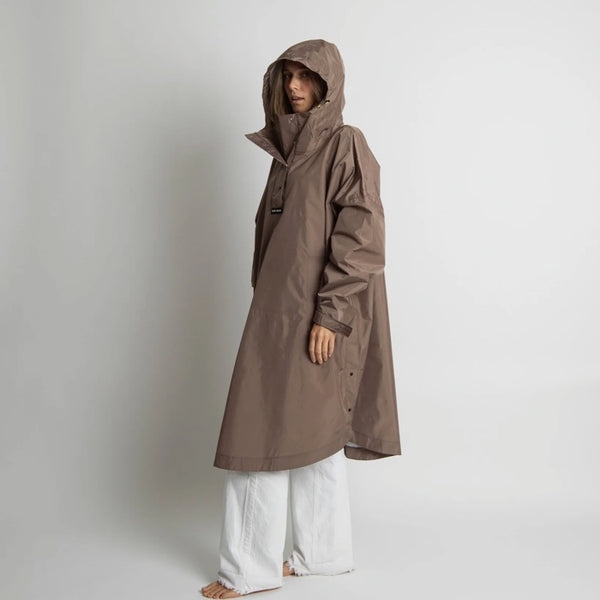 PONCHO - SOLID DARK MUSHROOM