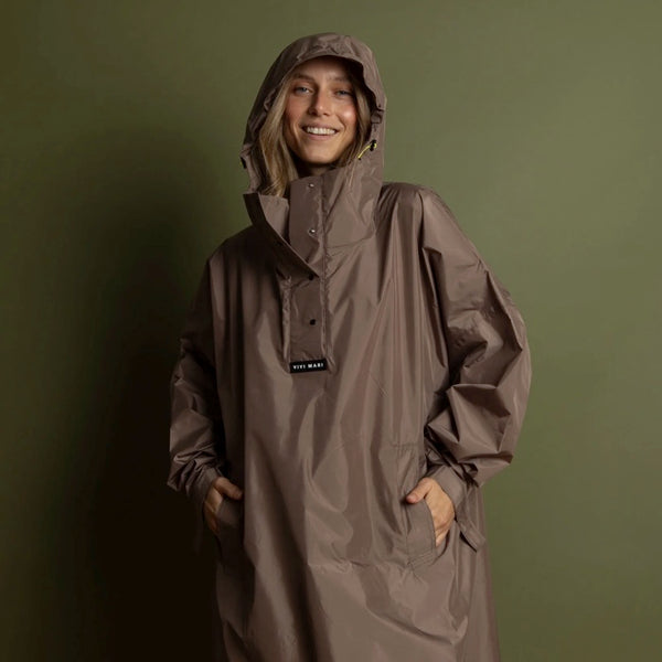 PONCHO - SOLID DARK MUSHROOM