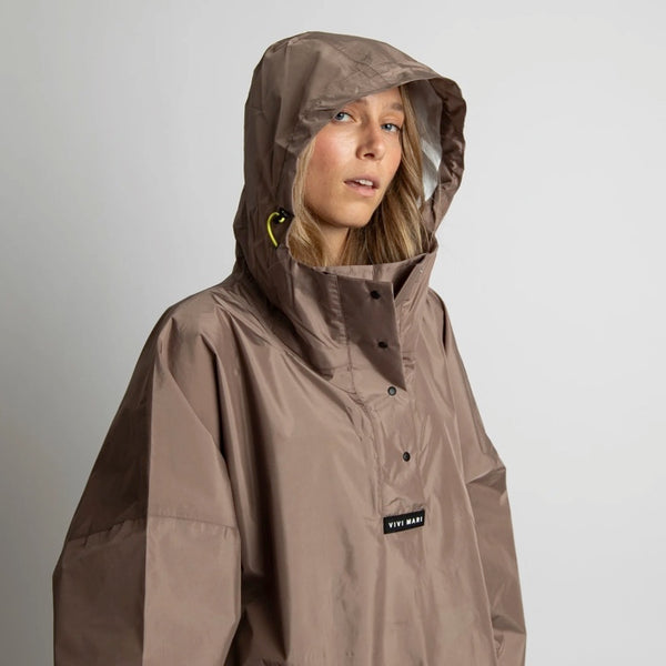 PONCHO - SOLID DARK MUSHROOM