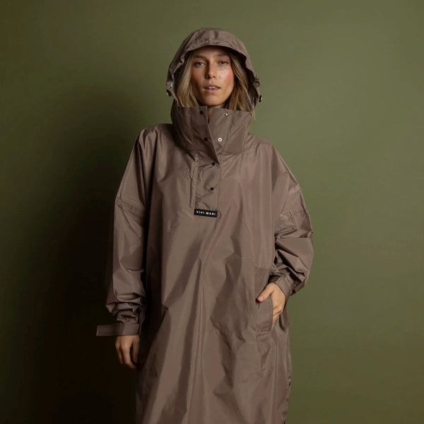 PONCHO - SOLID DARK MUSHROOM